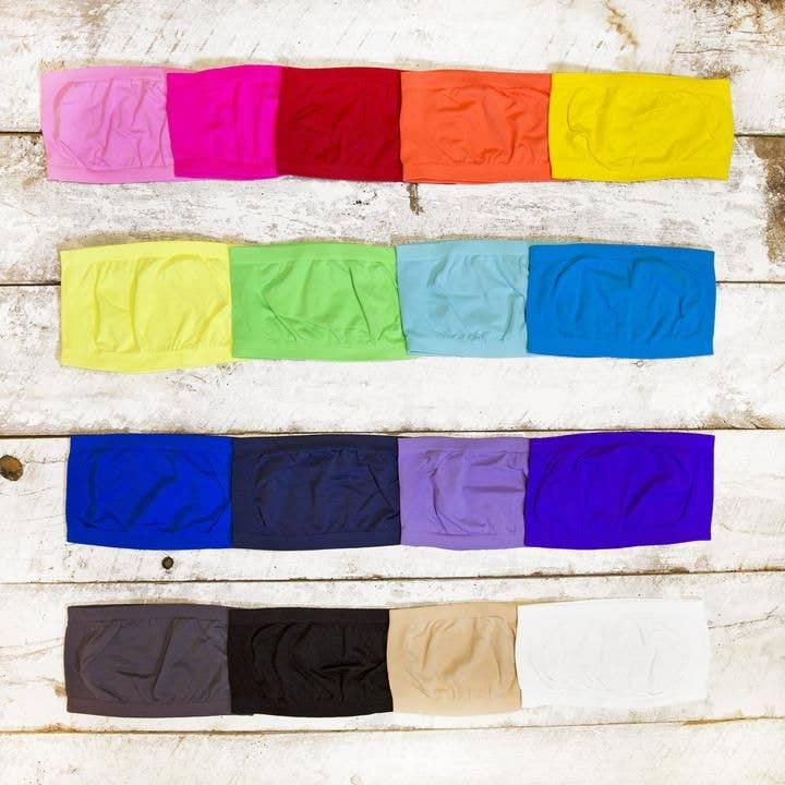Seamless Bandeau Top Junior/Women's One Size - 15 COLORS!