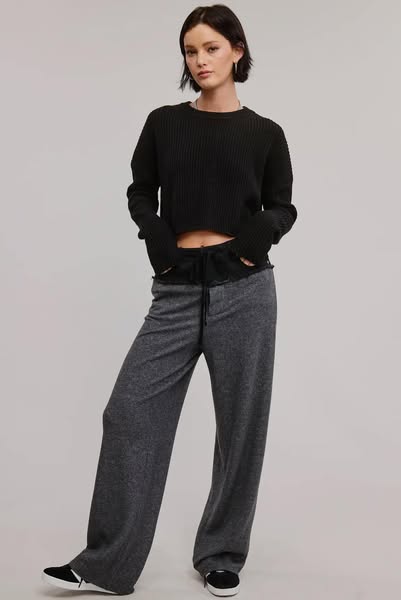 Black Denim Waistband Joggers