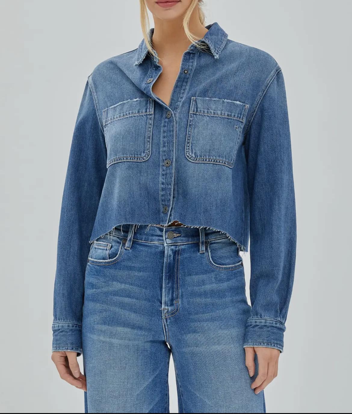 Cropped Denim Shirt