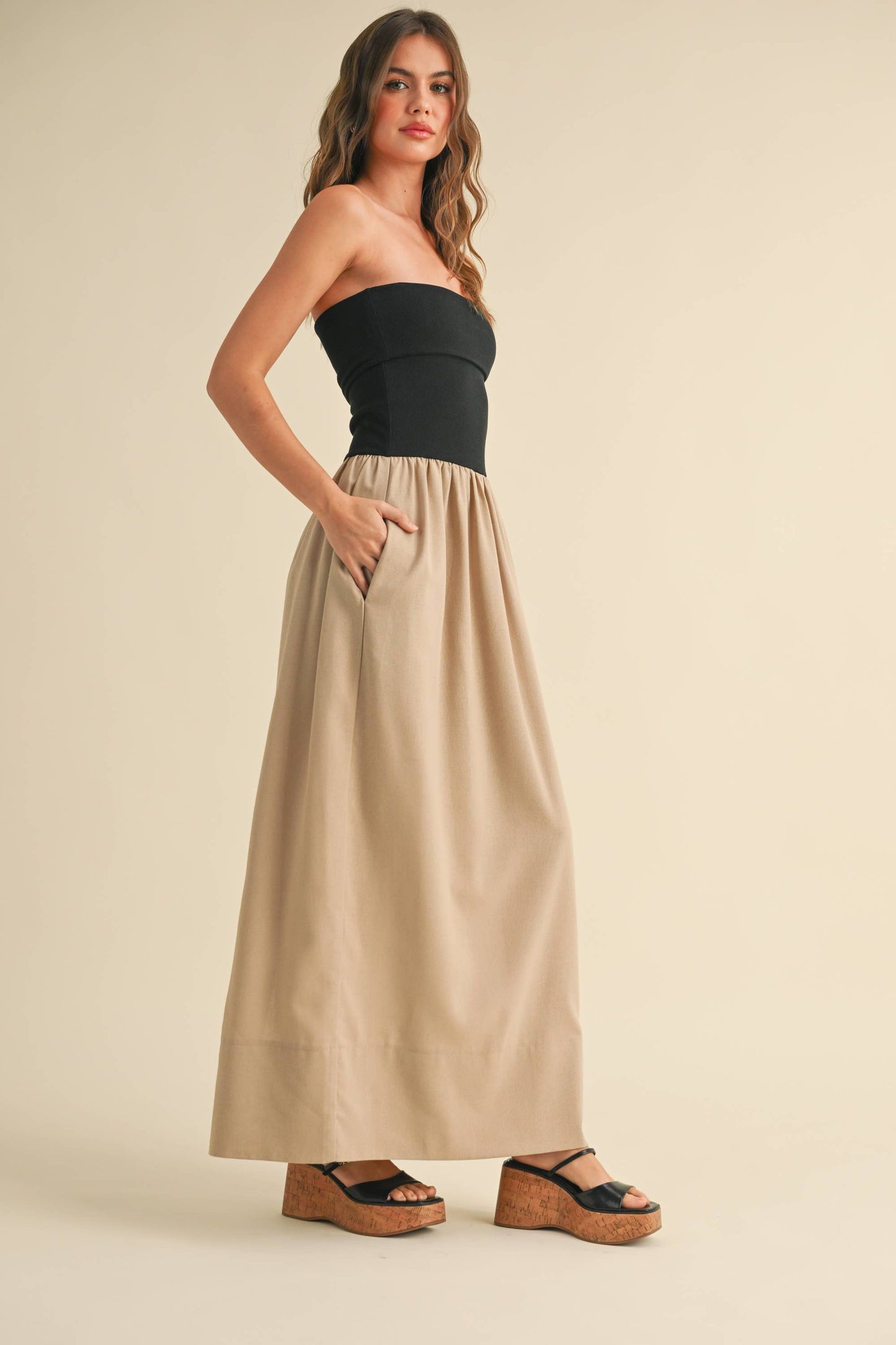 Maxi Combo Knit Top Dress