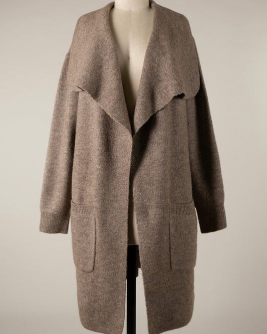 Long Mocha Cardigan